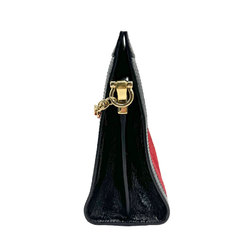 GUCCI Shoulder Bag Suede Leather Red Black Gold Women's 503876 z1179