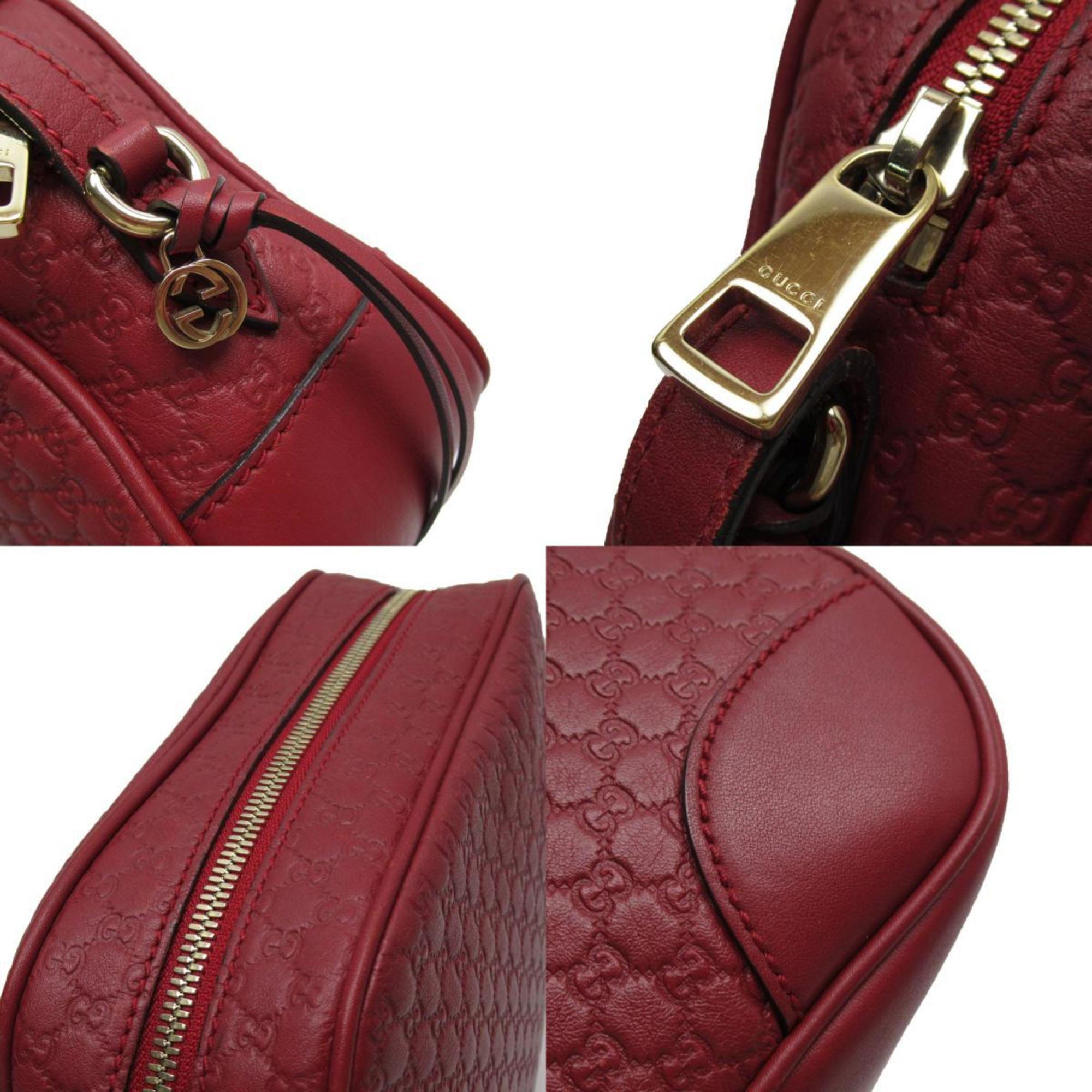 GUCCI shoulder bag micro Guccissima leather dark red women's 449413 w0389a