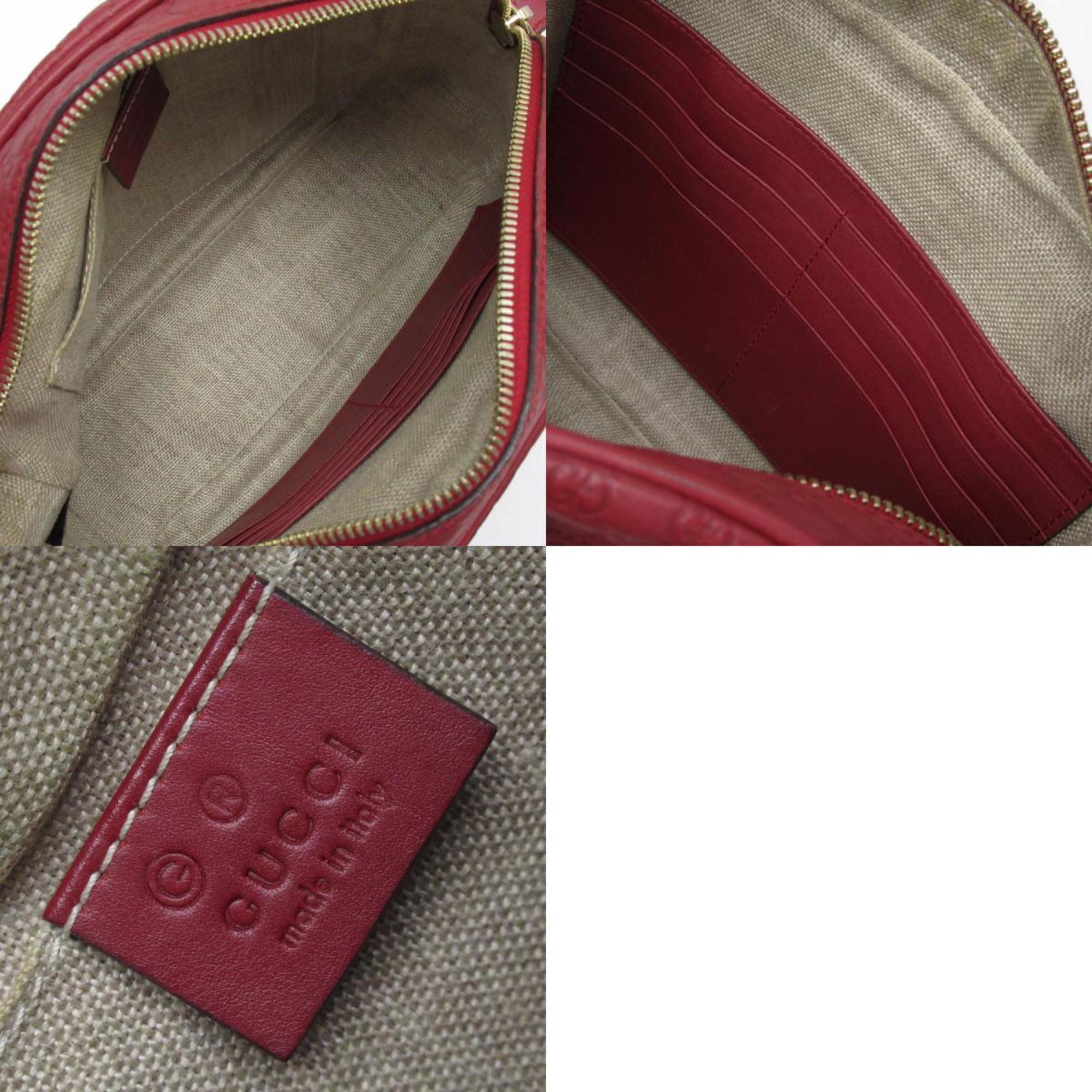 GUCCI shoulder bag micro Guccissima leather dark red women's 449413 w0389a