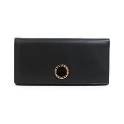 BVLGARI bi-fold wallet in calf leather, black and gold, for women, e58705a