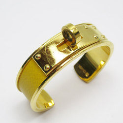 Hermes HERMES Bangle Bracelet Kelly Metal Leather Gold Yellow Women's w0317a