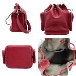 FENDI shoulder bag Montresor leather dark red silver women's z1143