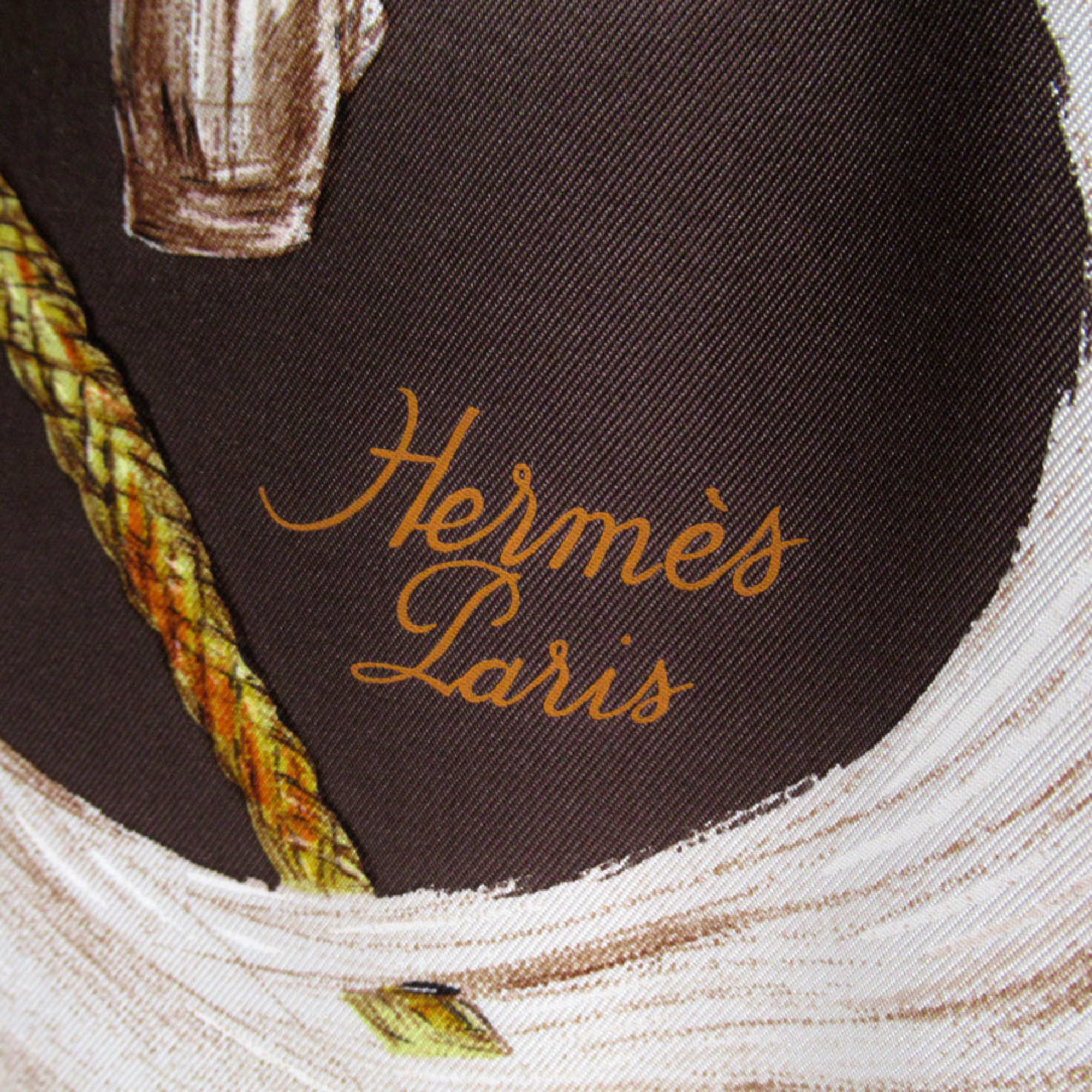 Hermes HERMES Scarf Carre 90 A PROPOS DE BOTTE Silk Brown Multicolor Women's w0310a