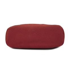Hermes handbag Sac de Pansage Groom B engraved Toile H Chevron Chocolat Rouge Men's Women's