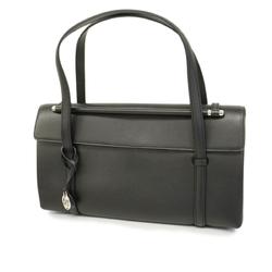 Cartier handbag cabochon leather black ladies