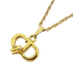 Christian Dior Necklace CD Bee GP Plated Gold Women's