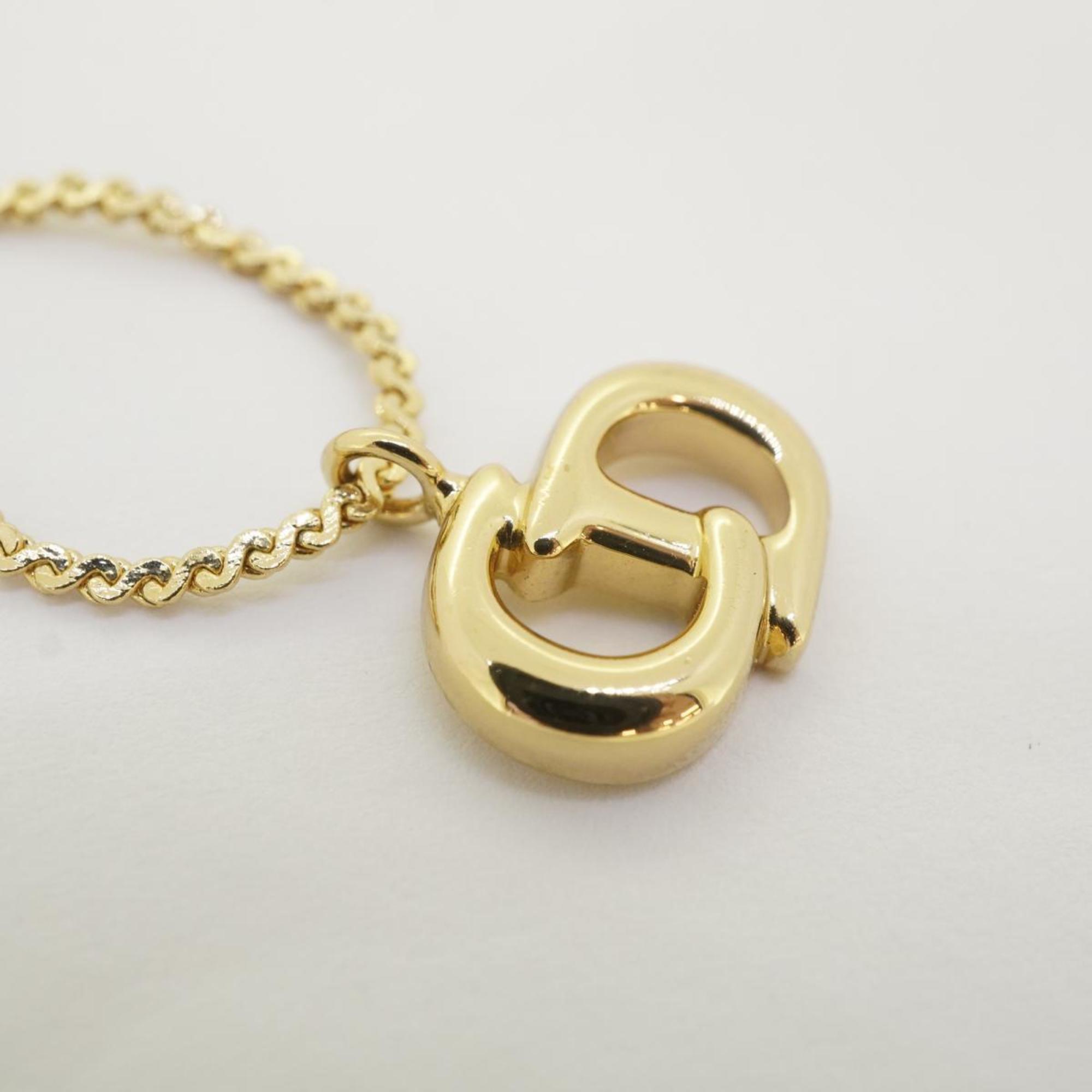 Christian Dior Necklace CD GP Plated Gold Women's