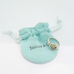 Tiffany Ring Heart Ribbon K18YG Yellow Gold 925 Silver Women's