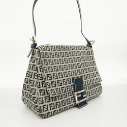 Fendi Zucchino Shoulder Bag Nylon Canvas Navy Women's