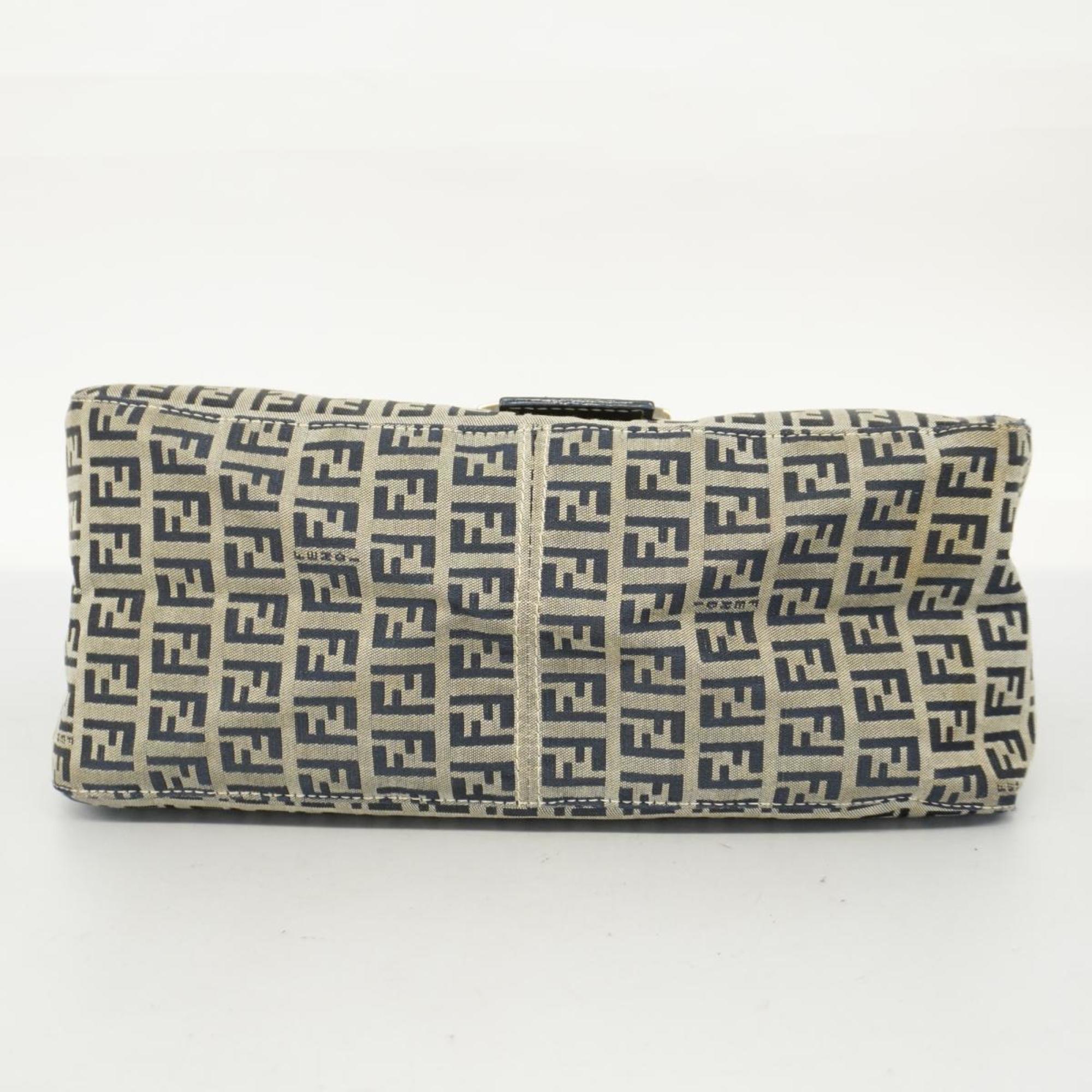 Fendi Zucchino Shoulder Bag Nylon Canvas Navy Women's