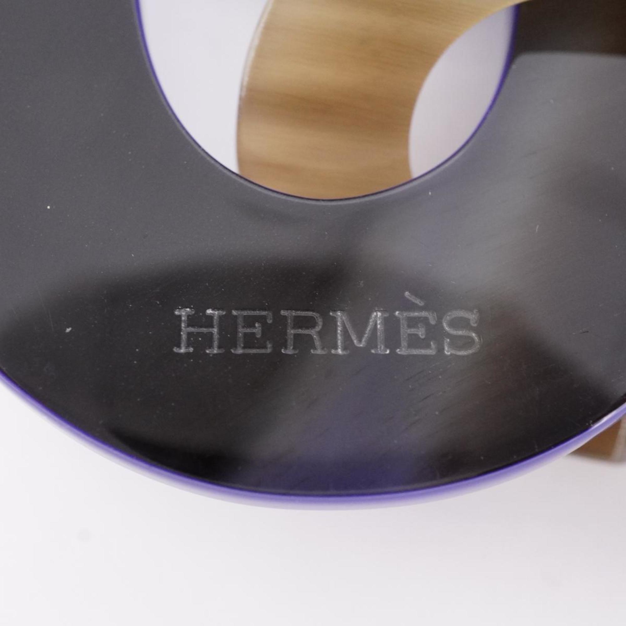 Hermes Necklace Caramba Buffalo Horn Black Purple Men's Women's