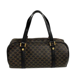CELINE Macadam Blason Leather Handbag Boston Bag Black Brown 31855 753j752-31855