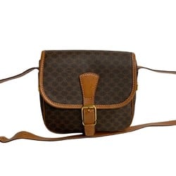 CELINE Macadam Brown Triomphe Leather Shoulder Bag Pochette 56022