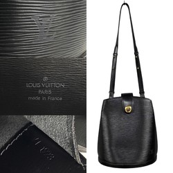 LOUIS VUITTON Cluny Turnlock Epi Leather Shoulder Bag Pochette Noir 21464