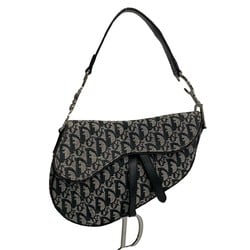 Christian Dior Saddle Bag Trotter Canvas Leather Handbag Semi Shoulder 30422