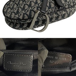 Christian Dior Saddle Bag Trotter Canvas Leather Handbag Semi Shoulder 30422