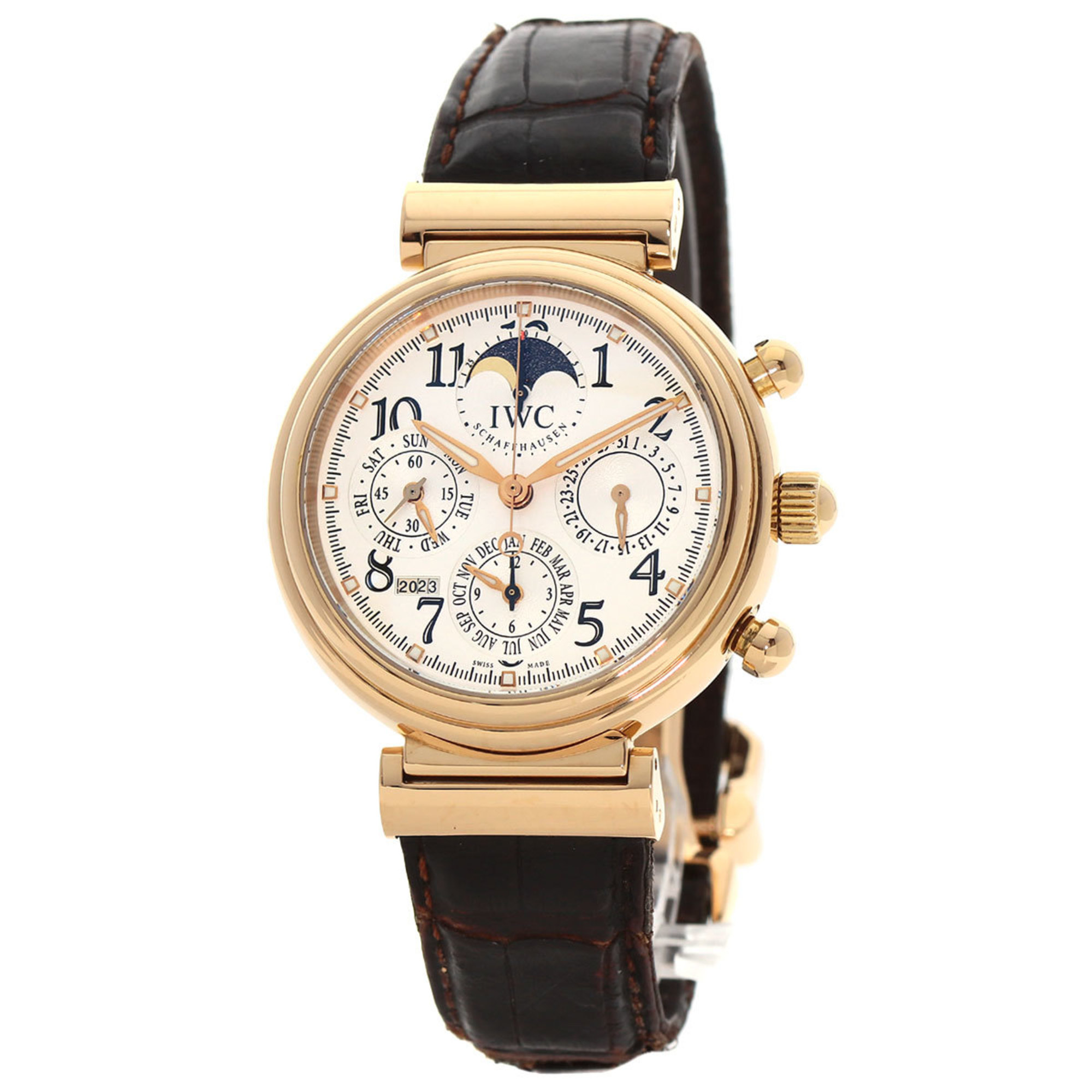IWC Da Vinci Perpetual Calendar Wristwatch, 18K Pink Gold, Leather, Men's, IW375811