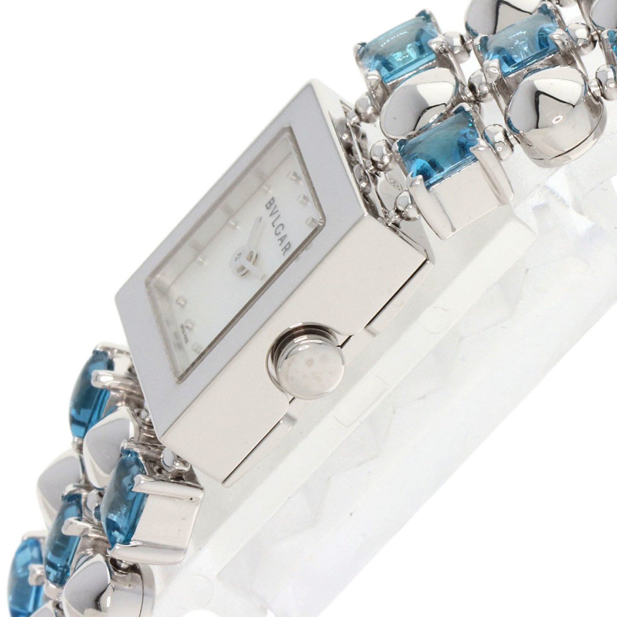 BVLGARI LUW16G Lucia Blue Topaz Watch K18 White Gold K18WGxBlue Ladies