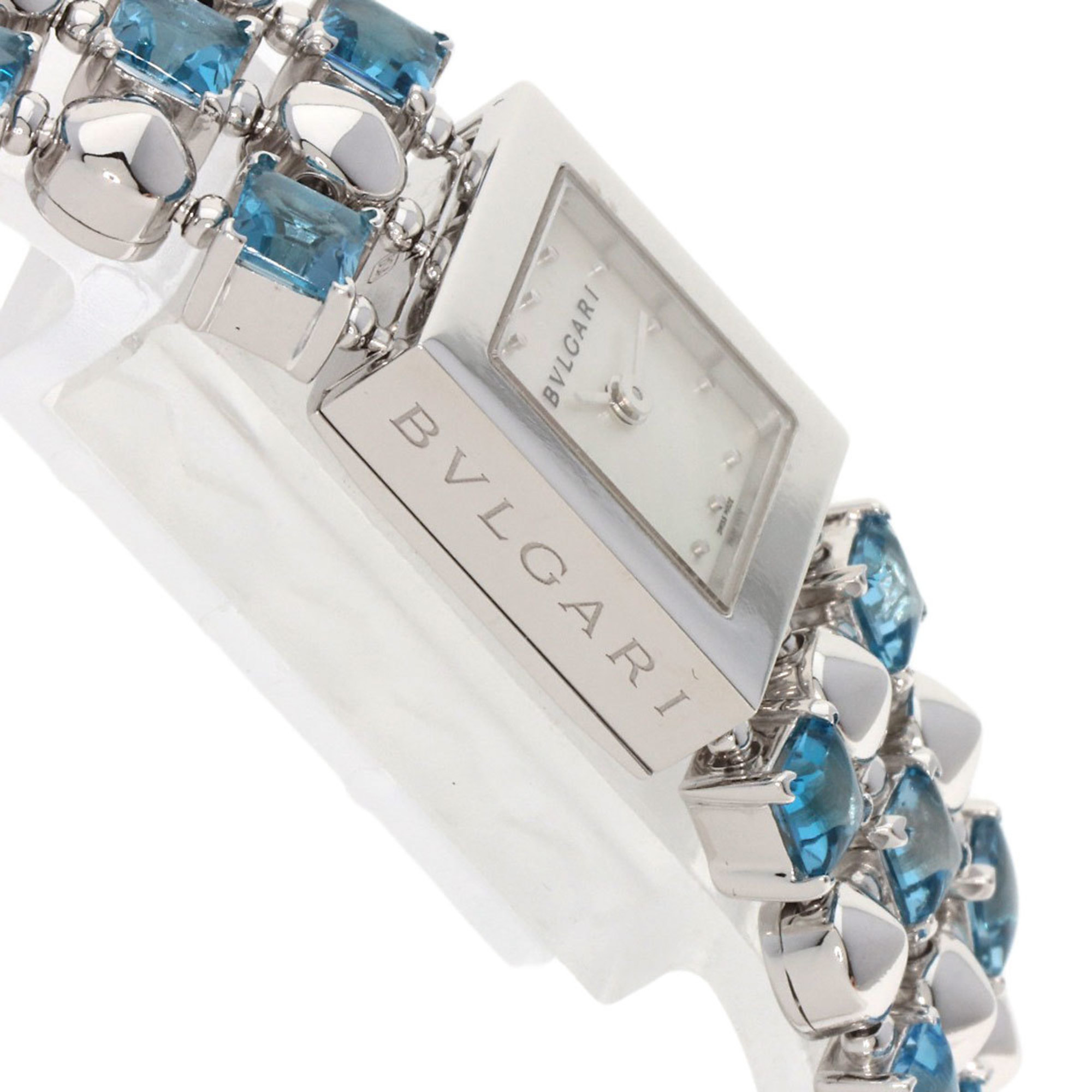 BVLGARI LUW16G Lucia Blue Topaz Watch K18 White Gold K18WGxBlue Ladies