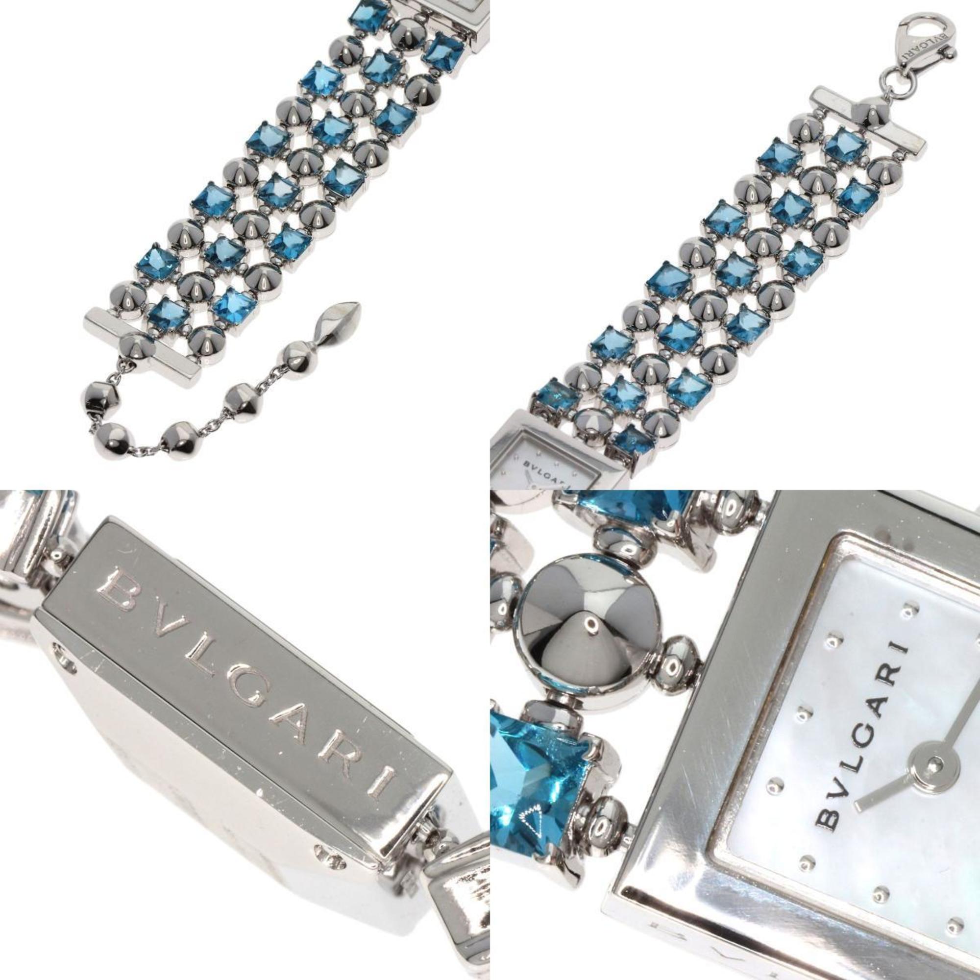 BVLGARI LUW16G Lucia Blue Topaz Watch K18 White Gold K18WGxBlue Ladies