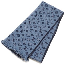 Louis Vuitton Echarpe Monogram Classic Women's and Men's Scarf M78525 Wool Blue Marine (Blue)