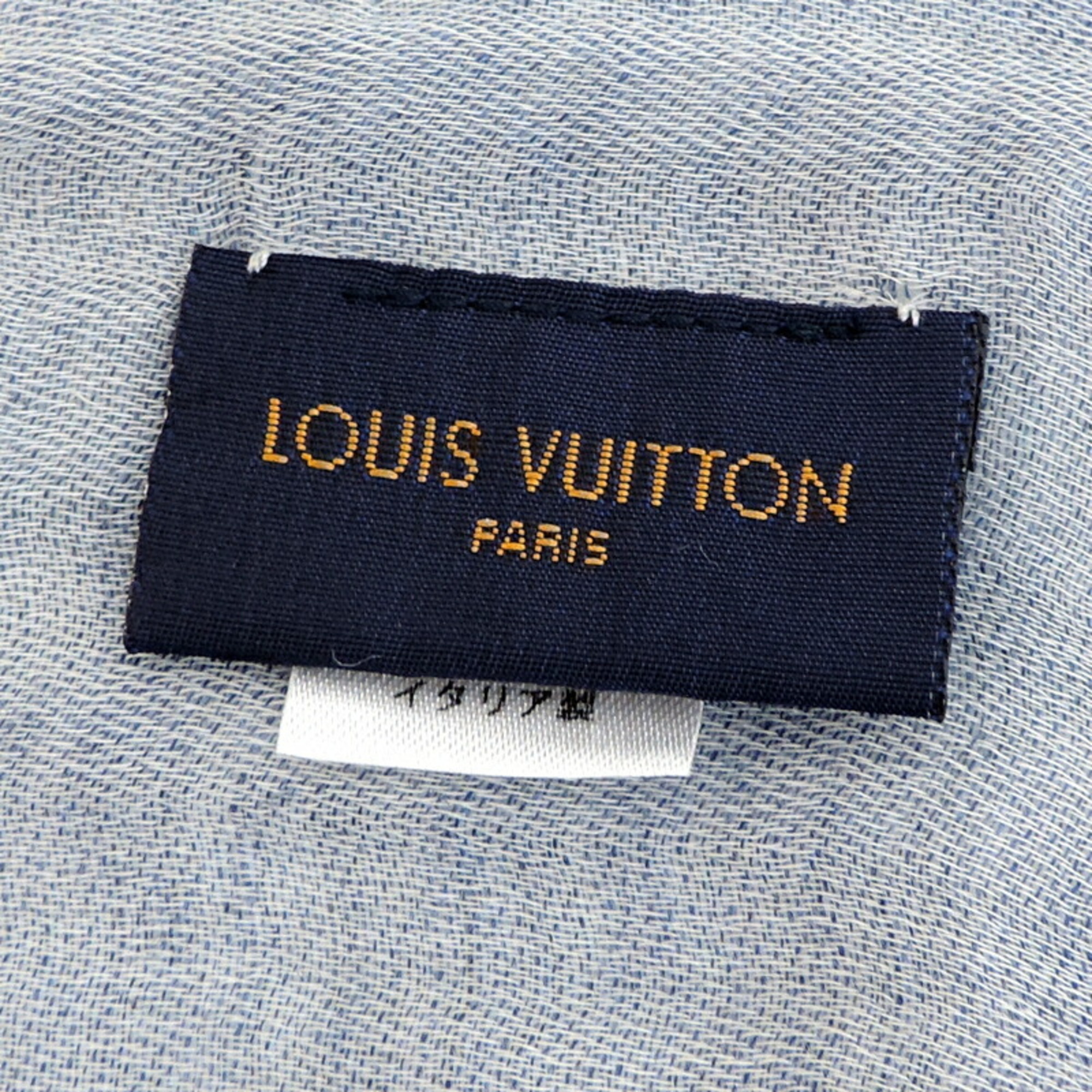 Louis Vuitton Etoile Monogram Essential Women's and Men's Scarf M71618 Wool Blue