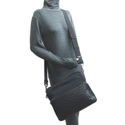 Bottega Veneta Intrecciato Men's Shoulder Bag 407391 Leather Black