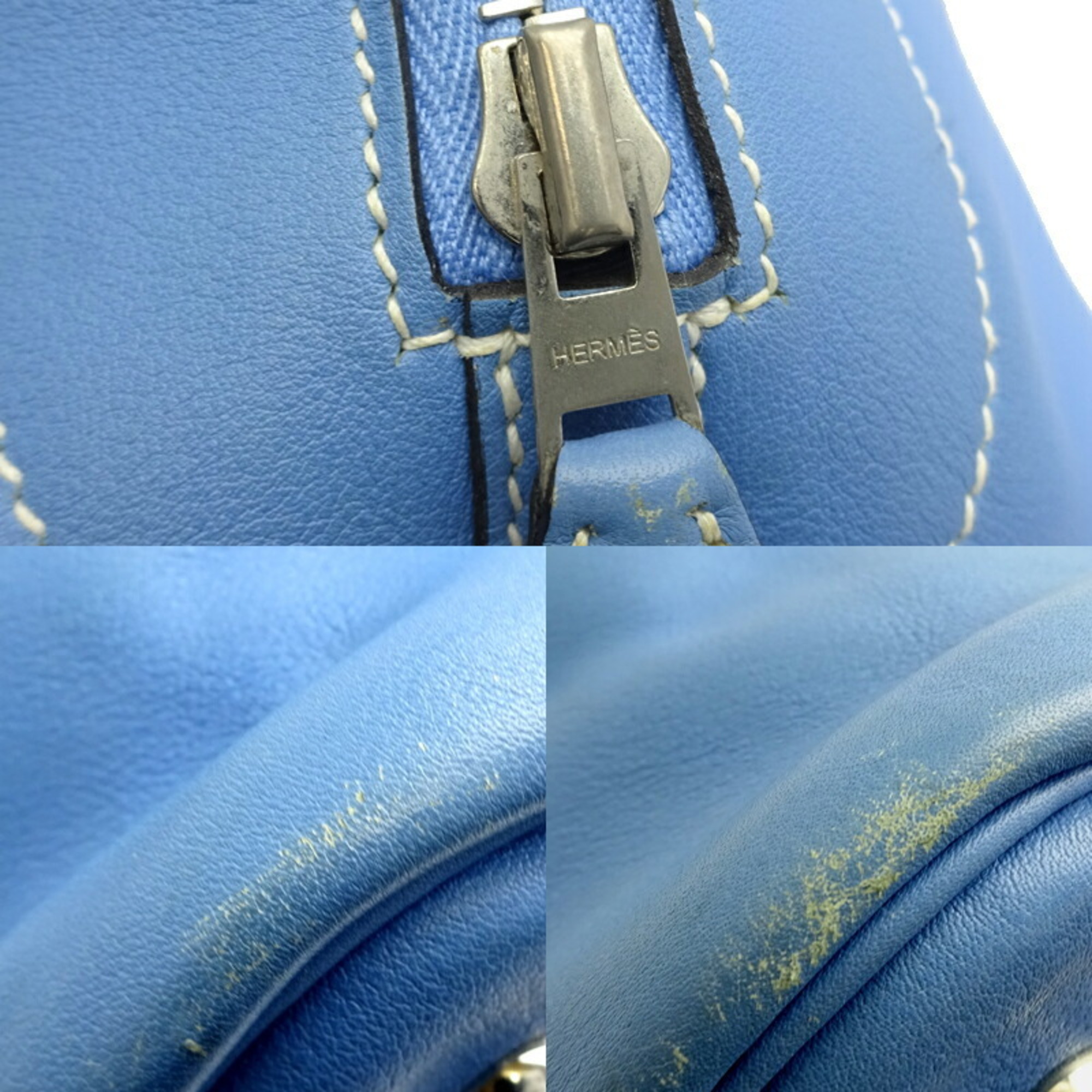 Hermes Bolide Relax 45 T stamped 2015 Women's handbag Taurillon Saccam Blue