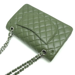Chanel Matelasse 25 Chain Shoulder Women's Bag A01112 Caviar Skin Khaki (Green)
