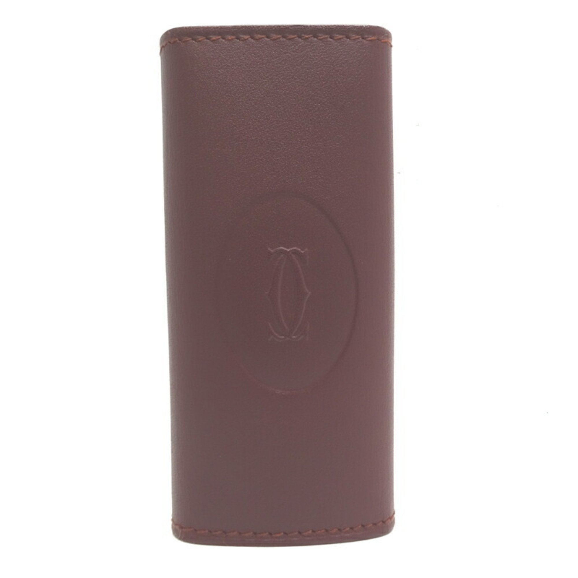 Cartier Must Line 4-ring ladies key case in leather, Bordeaux