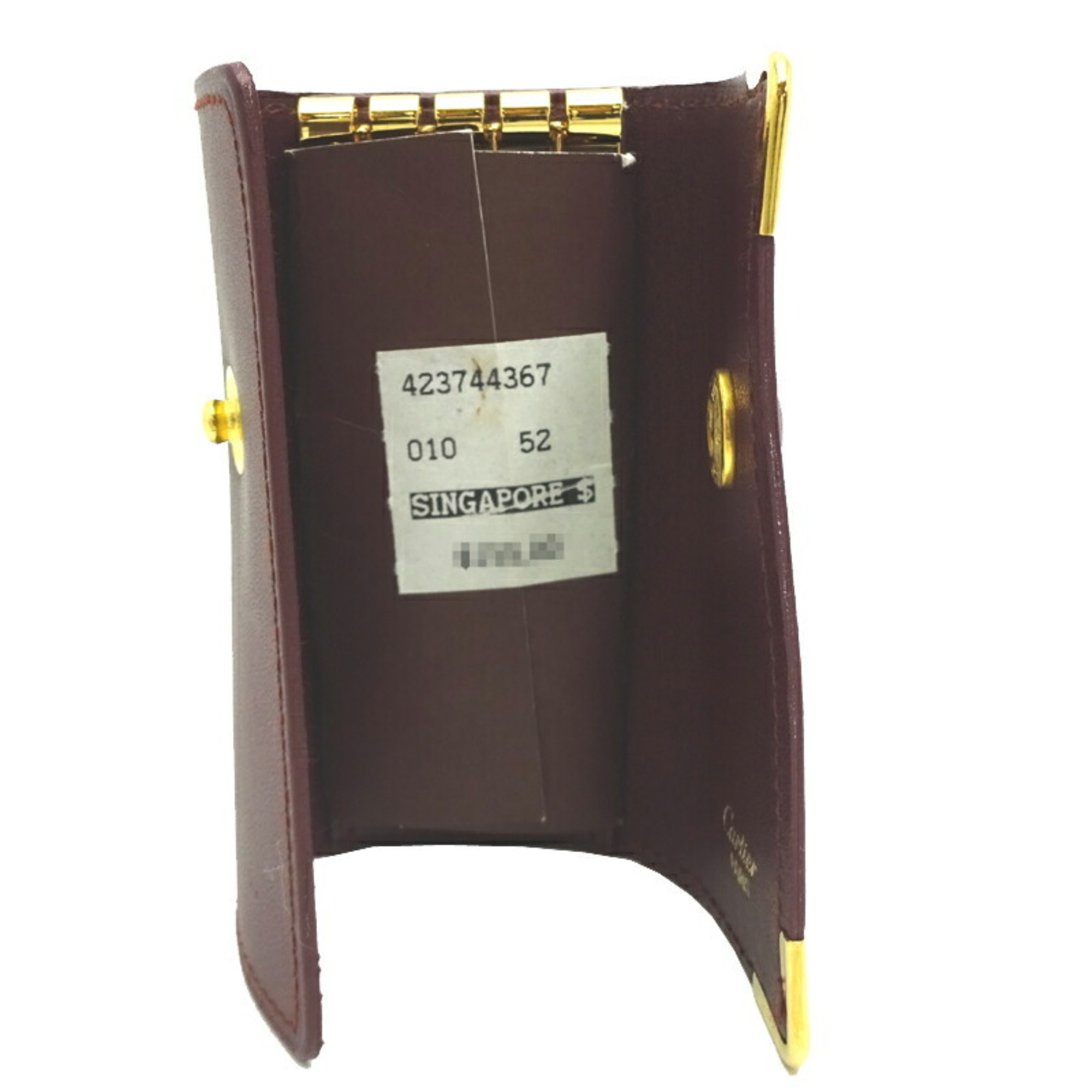 Cartier Must Line 4-ring ladies key case in leather, Bordeaux