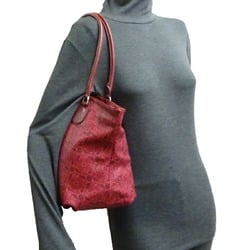 Celine Shoulder Bag Women's/Men's Tote VC-ST-0050 PVC Coated Canvas Red