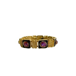 BALENCIAGA hologram stone motif bracelet bangle gold black pink 39641