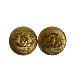 CHANEL Coco Mark Motif Earrings for Women, Gold, 27155, 760k760-27155