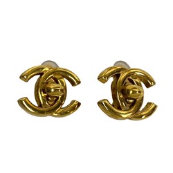 CHANEL 96P Coco Mark Turnlock Motif Earrings Gold 72416 470k241672416
