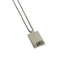 GUCCI G motif silver 925 chain necklace pendant for women and men, 29380 762k762-29380