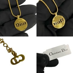 Christian Dior Motif Plate Chain Necklace Pendant Gold Women Men 19650