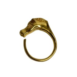HERMES Cheval Horse Ring, 925 Silver, Women's, Men's, Gold, 52070, 469k241652070