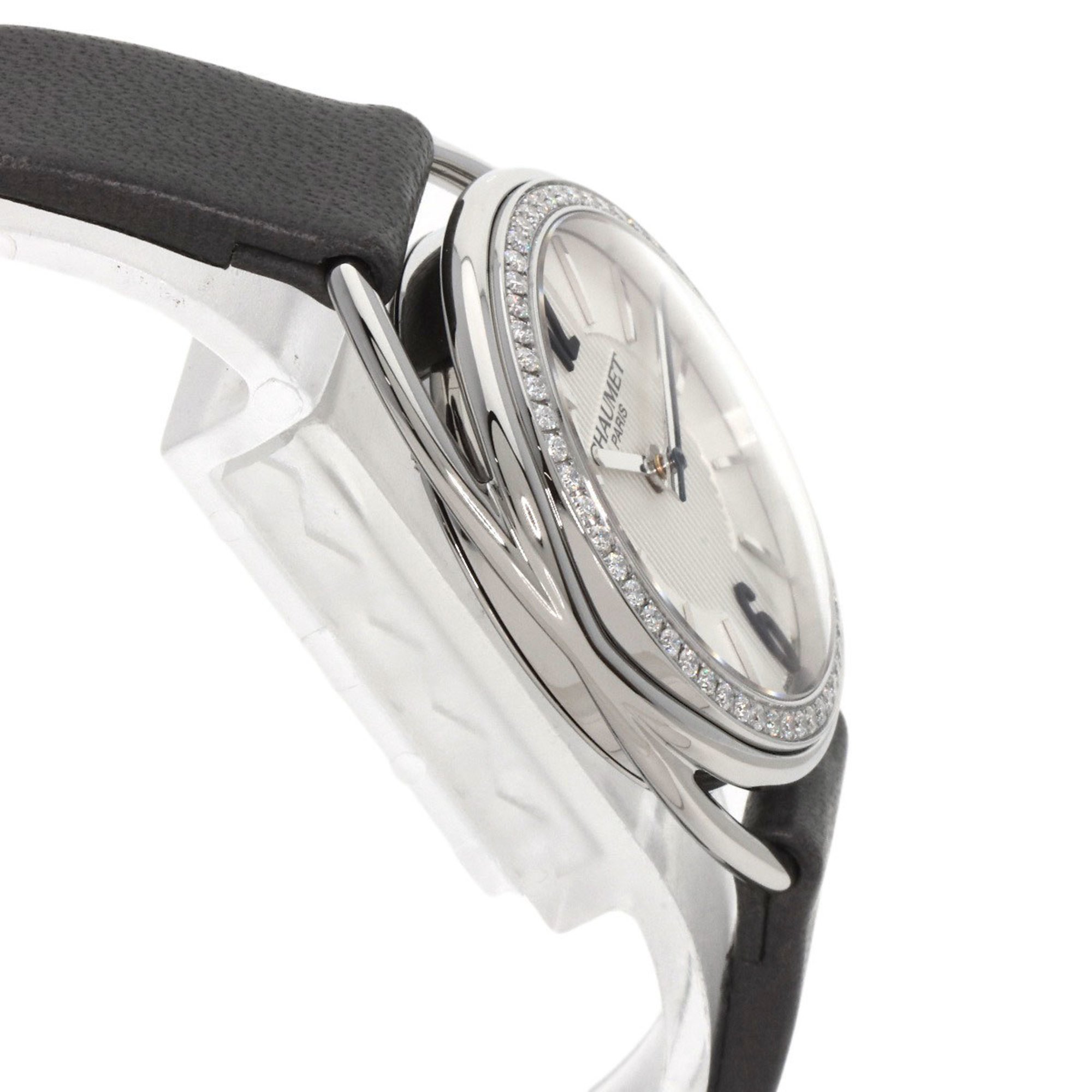 Chaumet W23211-01A Lien Diamond Bezel Watch Stainless Steel Leather Women's
