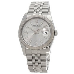 Rolex 116234 Datejust 36 Wave Diamond Watch Stainless Steel SS SSxK18WG Men's ROLEX