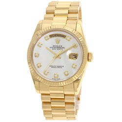 Rolex 118238NG Day Date 10P Diamond Watch K18 Yellow Gold K18YG Men's ROLEX