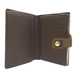 Louis Vuitton wallet, snap button loose, women's bi-fold wallet N61664 Damier Ebene (brown)