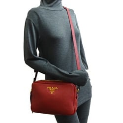 Prada Women's Shoulder Bag Leather Red