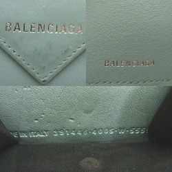 Balenciaga Paper Wallet Women's Tri-fold 3991446.4005 Leather Pastel Light Blue