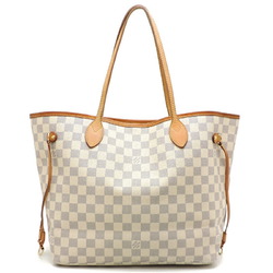 Louis Vuitton Neverfull MM Women's Tote Bag N51107 Damier Azur White