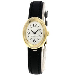 BVLGARI OV27G Oval Watch, 18K Yellow Gold, Leather, Women's