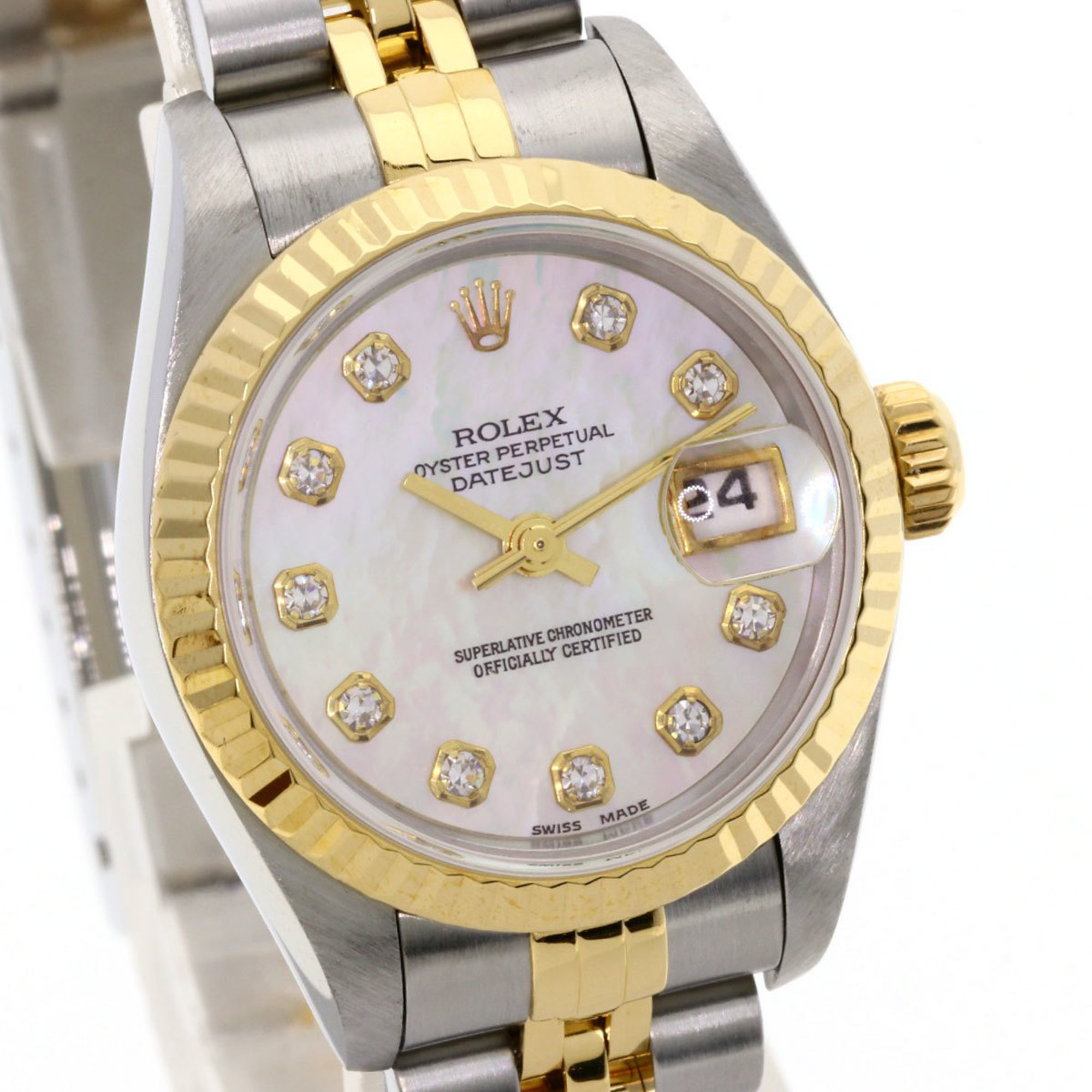 Rolex 69173NG Datejust 10P Diamond Watch Stainless Steel SSxK18YG Ladies ROLEX
