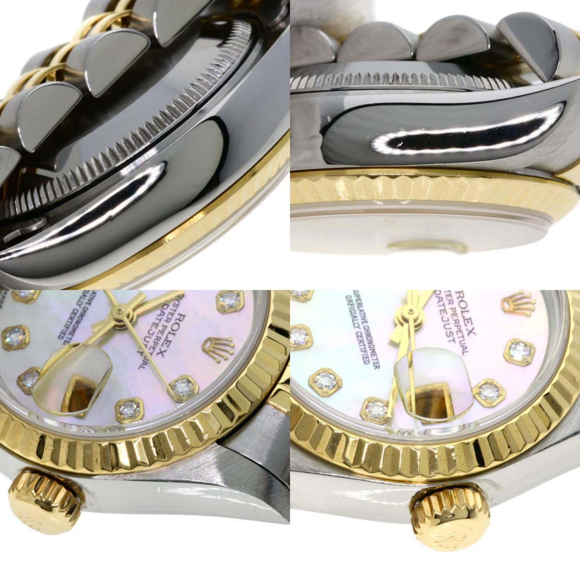 Rolex 69173NG Datejust 10P Diamond Watch Stainless Steel SSxK18YG Ladies ROLEX