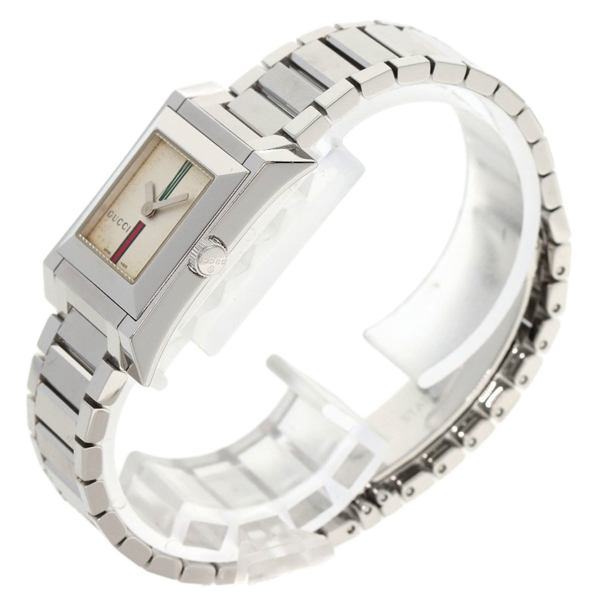 Gucci 111L Square Face Watch Stainless Steel SS Ladies GUCCI