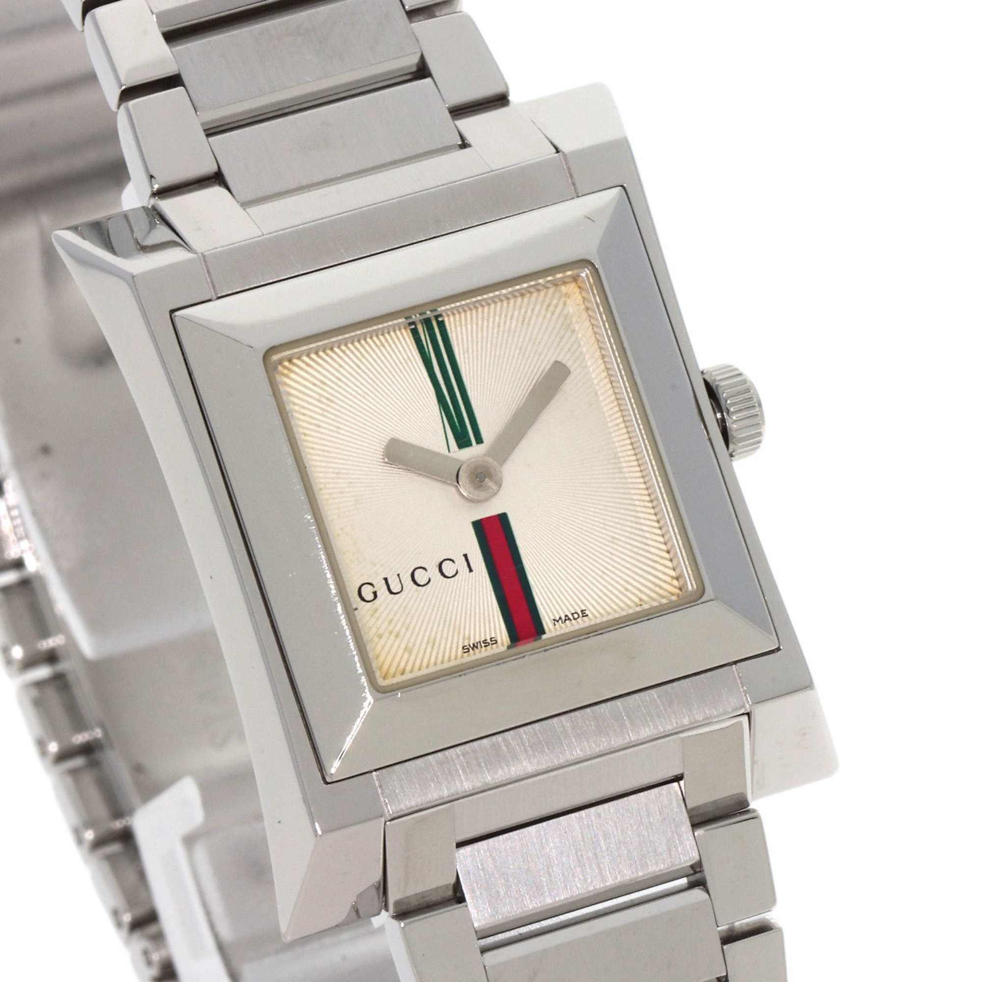 Gucci 111L Square Face Watch Stainless Steel SS Ladies GUCCI